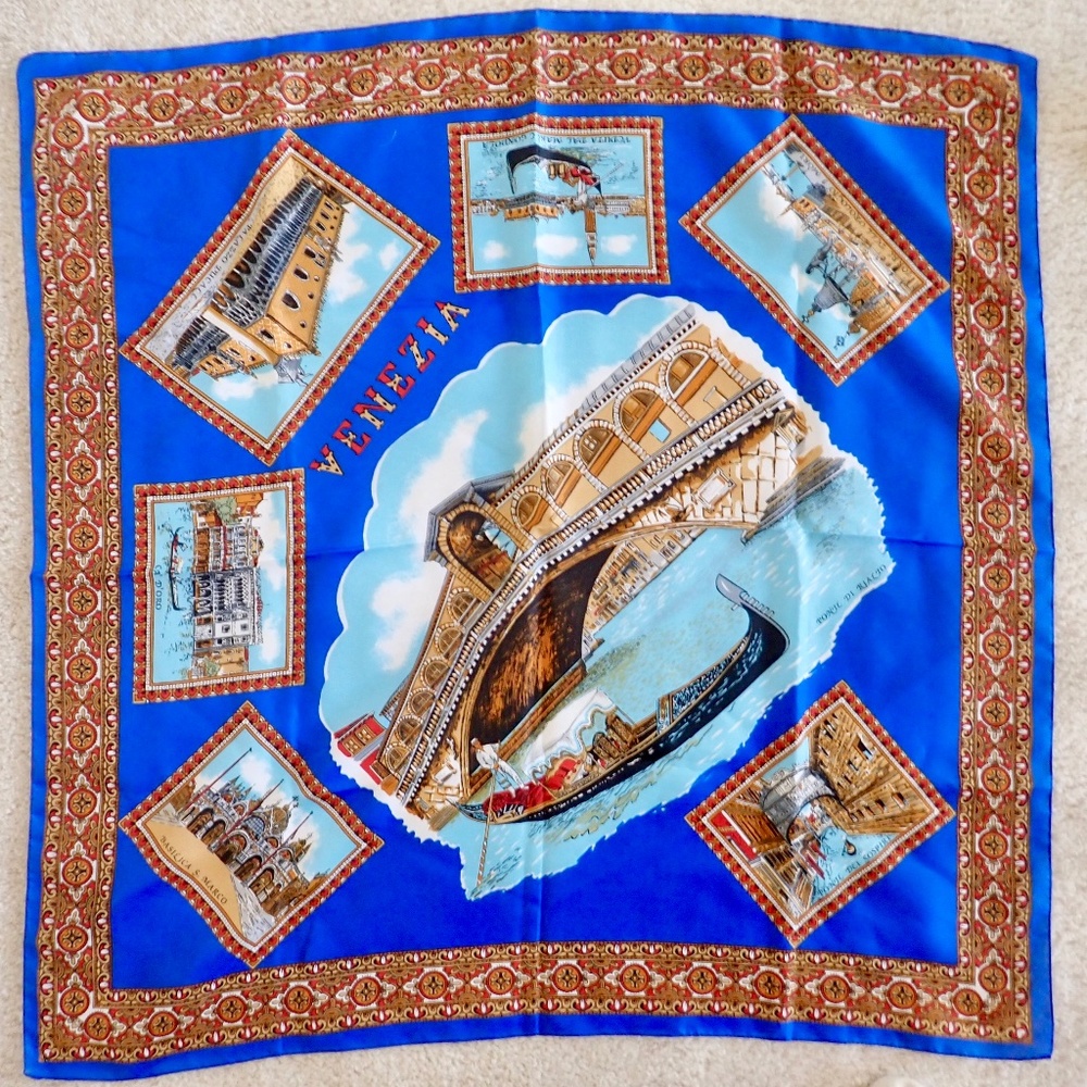 Venice Italy Venezia Silky Scarf Bridge of Sighs San Marco Canal Gondola Rialto